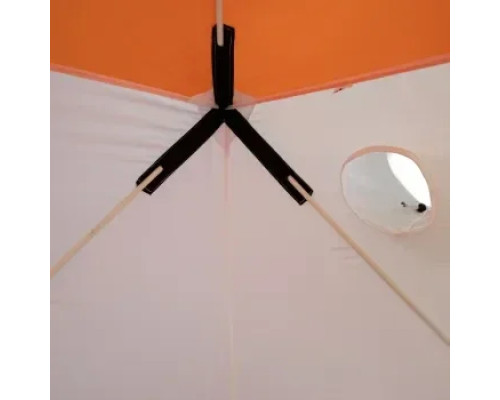 Зимняя палатка куб для рыбалки СЛЕДОПЫТ 1,8 х1,8 м, Oxford 240D PU 1000, 3-местная, бело-оранж., арт. PF-TW-02