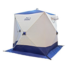 Зимняя палатка куб для рыбалки СЛЕДОПЫТ 1,8 х1,8 м, Oxford 240D PU 1000, 3-местная, бело-синий, PF-TW-04 (У)