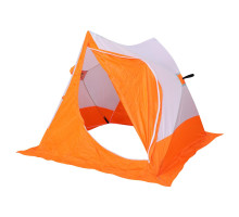 Зимняя палатка куб для рыбалки СЛЕДОПЫТ 2-скатная, Oxford 210D PU 1000, цв. бело-оранж. 