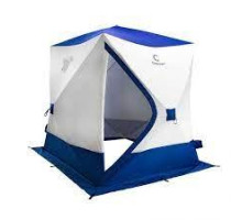 Палатка зимняя куб СЛЕДОПЫТ, 215х215х215, S по полу 4,6 кв.м, 3 слоя, цв. синий/белый, арт. PF-TW-37