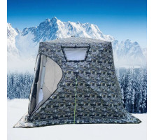 Палатка зимняя куб четырехслойная Mircamping (240х240х190/220см), мобильная баня, арт. MIR2019MC-CНЕГ