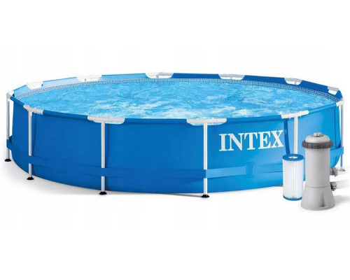 Набор!!! Каркасный бассейн Intex 366х76см с фильтр-насосом 2000 л/ч, с тентом и альгитинн, арт. 28212 в наборе