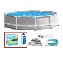 Набор!!! Каркасный бассейн Intex 366х76см, с тентом и альгитинн, арт. 26710 в наборе