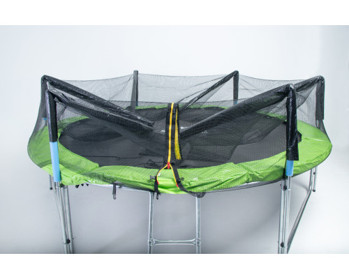 Батут SKYJUMP (СКАЙДЖАМП) зеленый PRO 252 cм (УСИЛЕННЫЙ) с защитной сеткой и лестницей