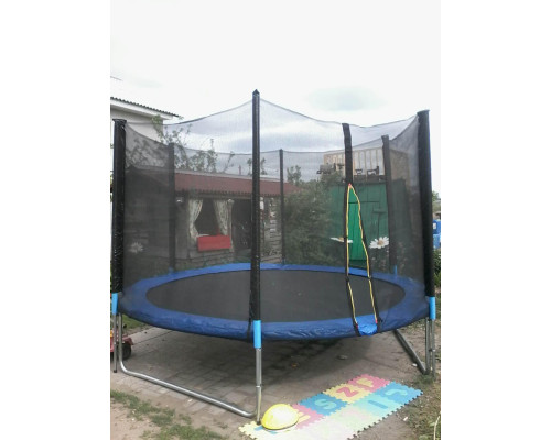 Батут Bebon Sport 10FT (305-312 см) с лестницей и внешней сеткой безопасности со складными стойками